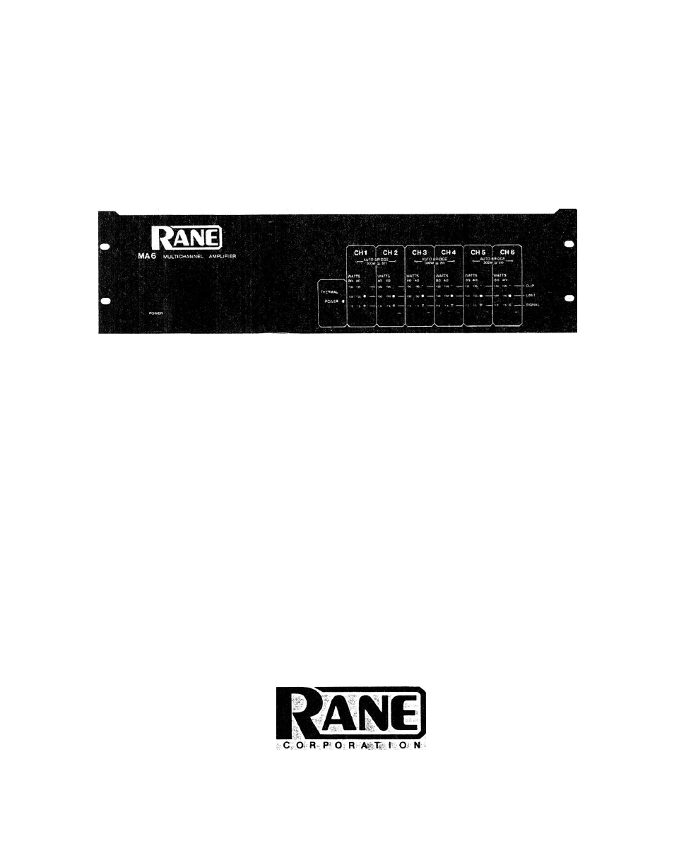 Rane MA 6 1988 version User Manual | 10 pages