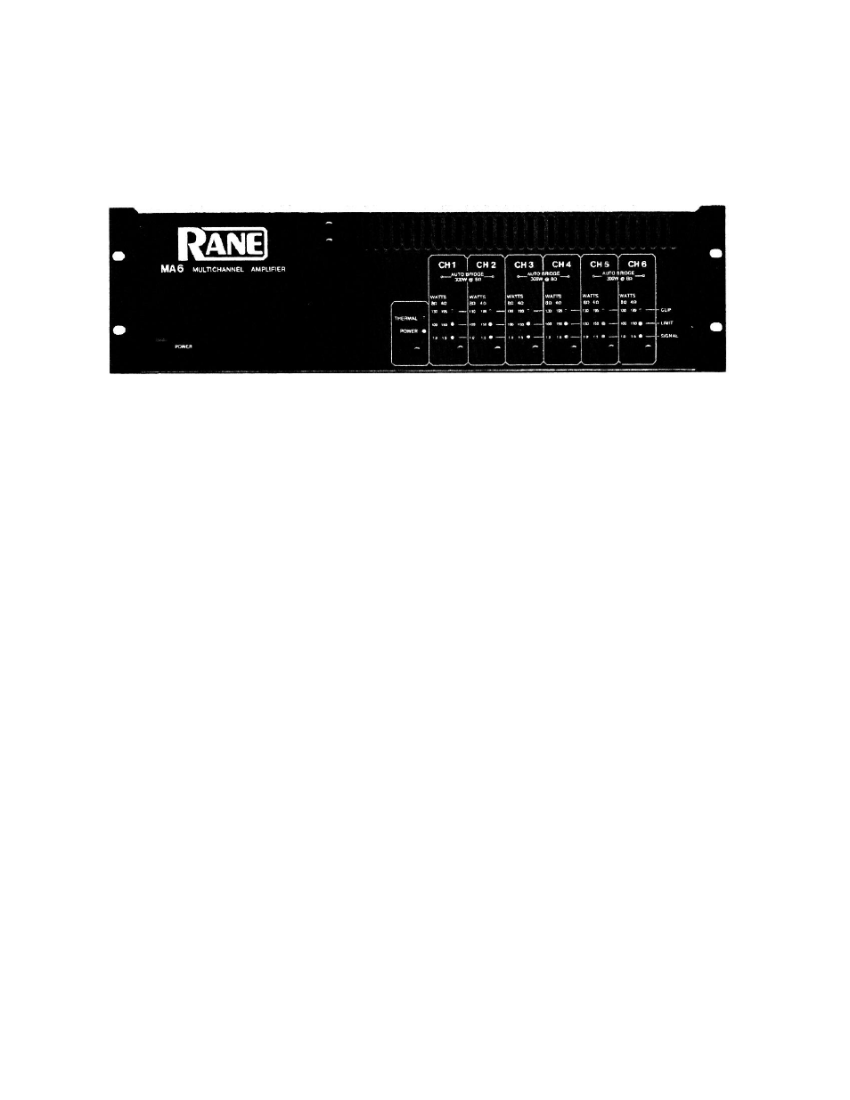 Panel descriptions | Rane MA 6 1988 version User Manual | Page 3 / 10