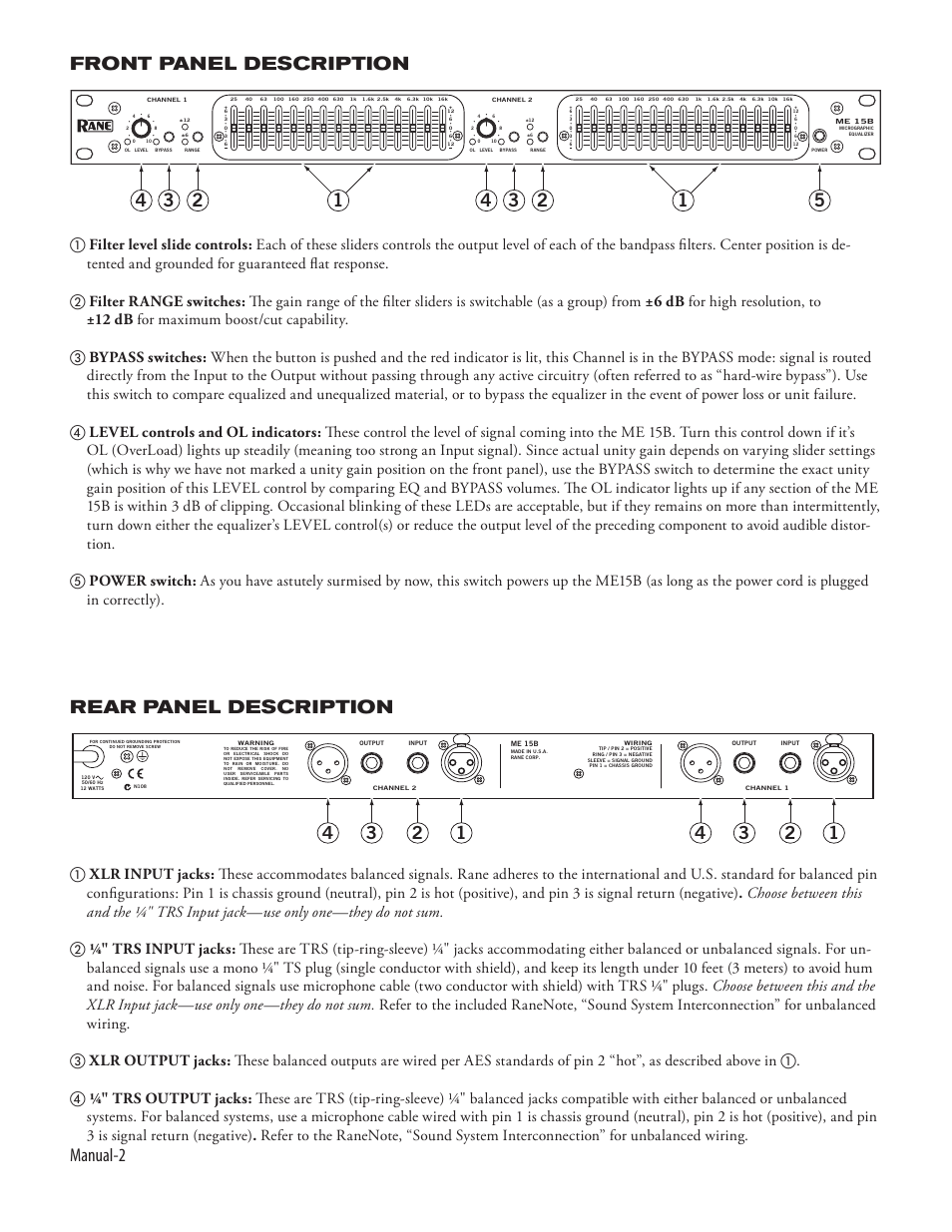 Rane ME 15B 2003 version User Manual | Page 4 / 6