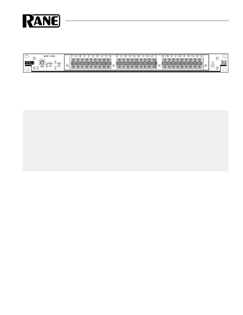 Rane ME 30B 1995 version User Manual | 5 pages