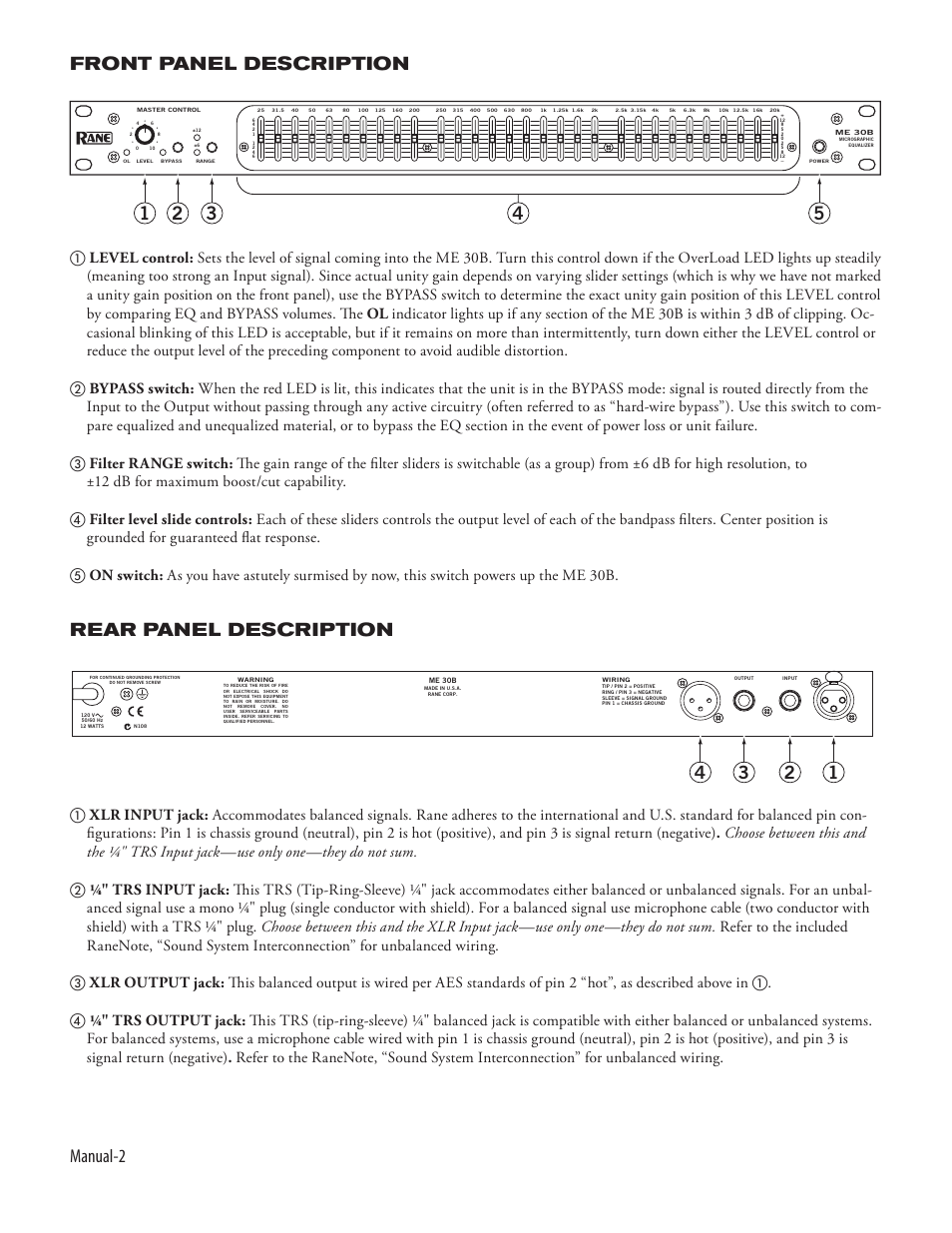 Rane ME 30B 2003 version User Manual | Page 4 / 6