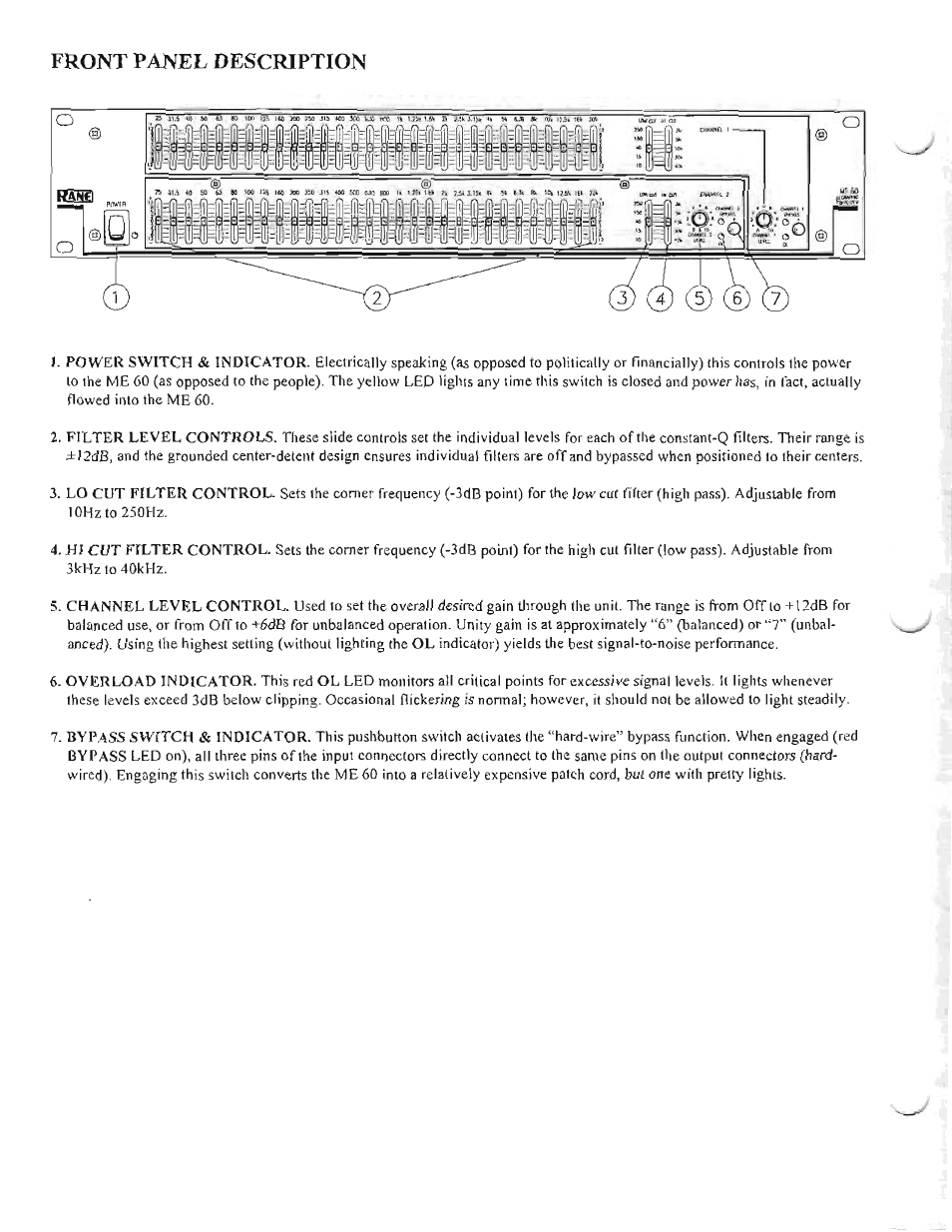 Rane ME 60 1991 version User Manual | Page 2 / 5