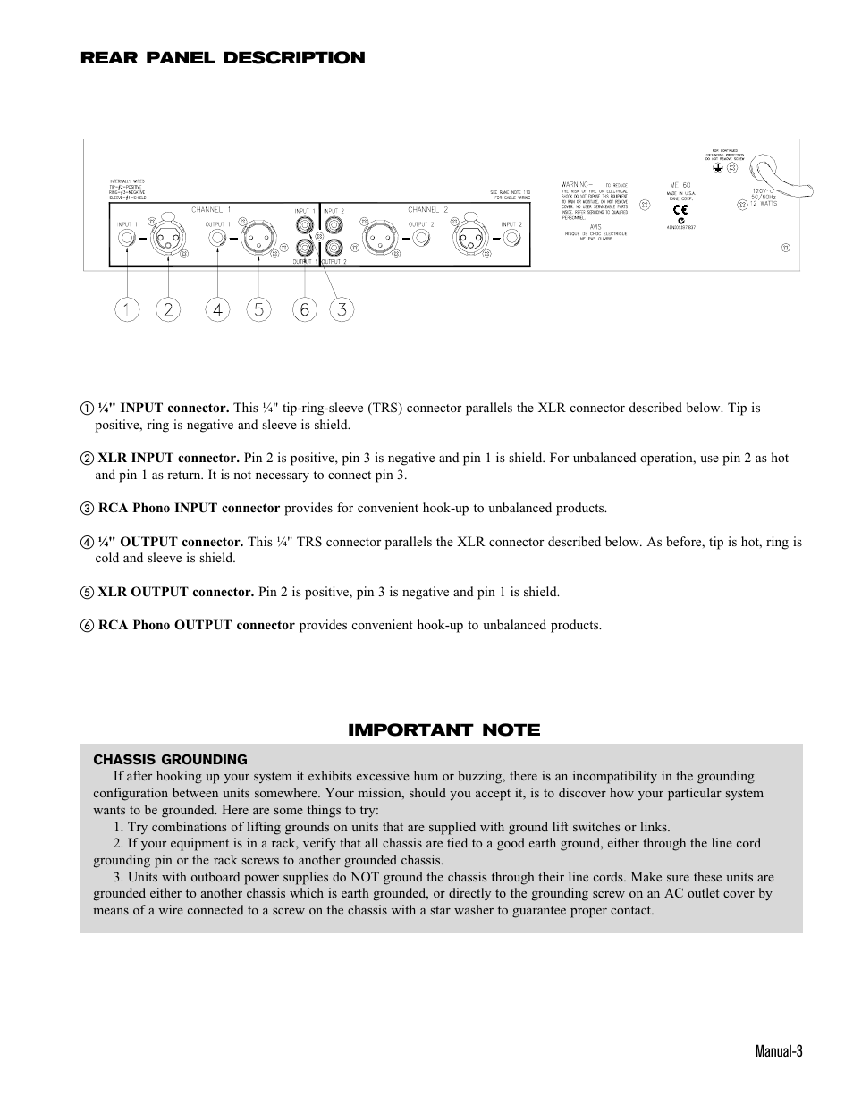 Rane ME 60 1998 version User Manual | Page 3 / 5