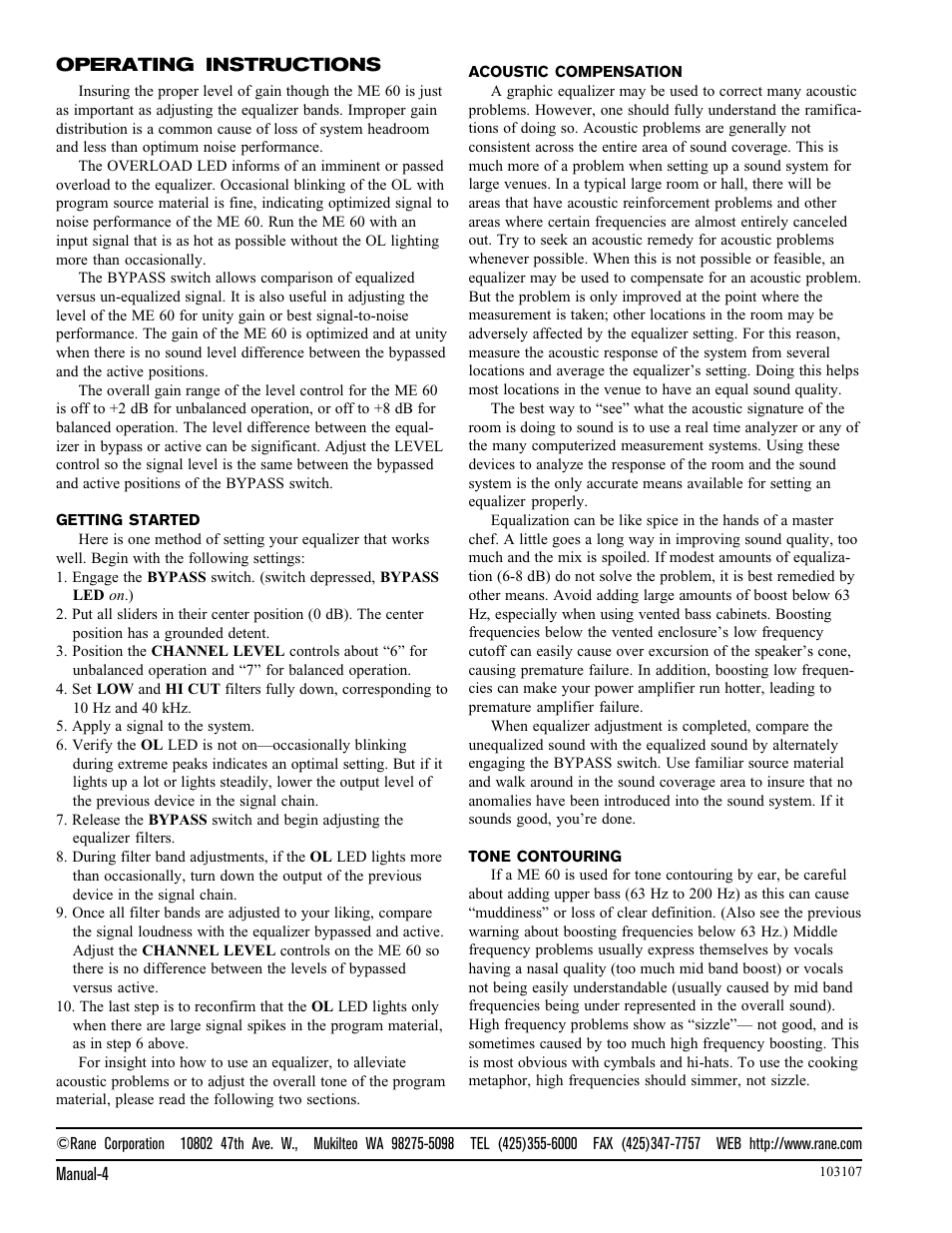 Rane ME 60 1998 version User Manual | Page 4 / 5