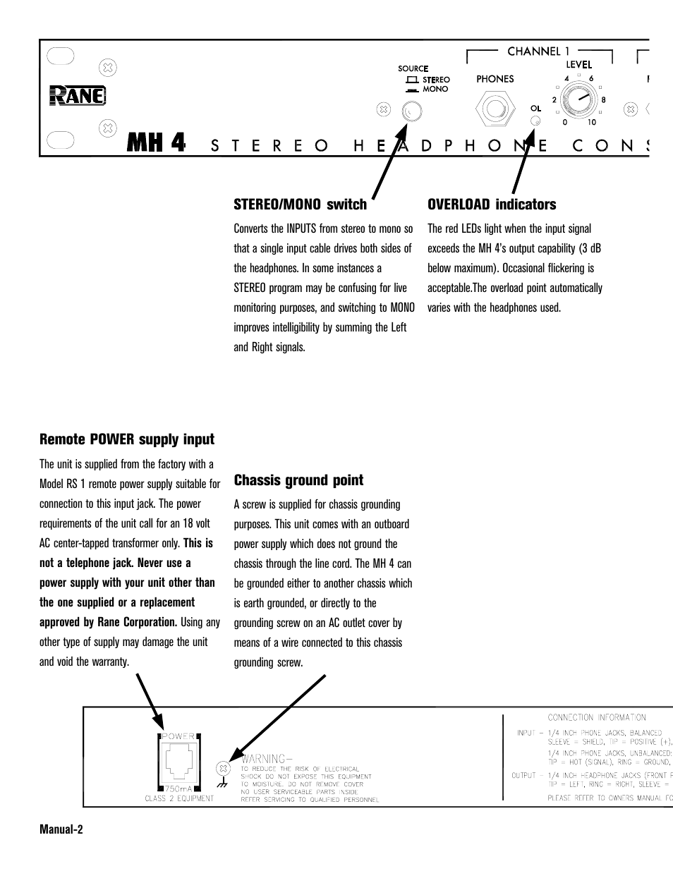 Rane MH 4 User Manual | Page 2 / 8