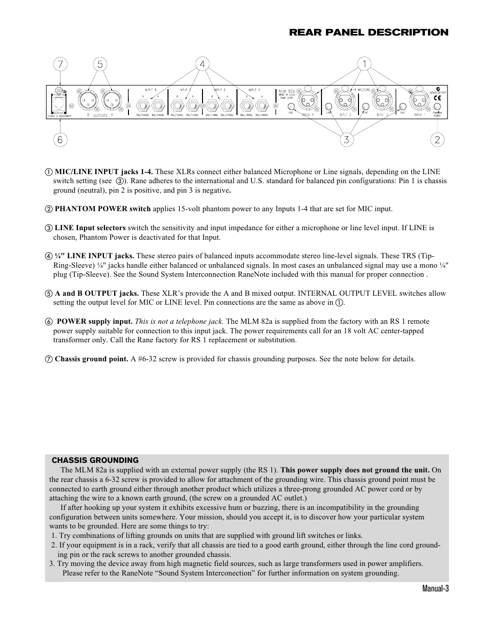 Rane MLM 82a 1999 version User Manual | Page 3 / 4