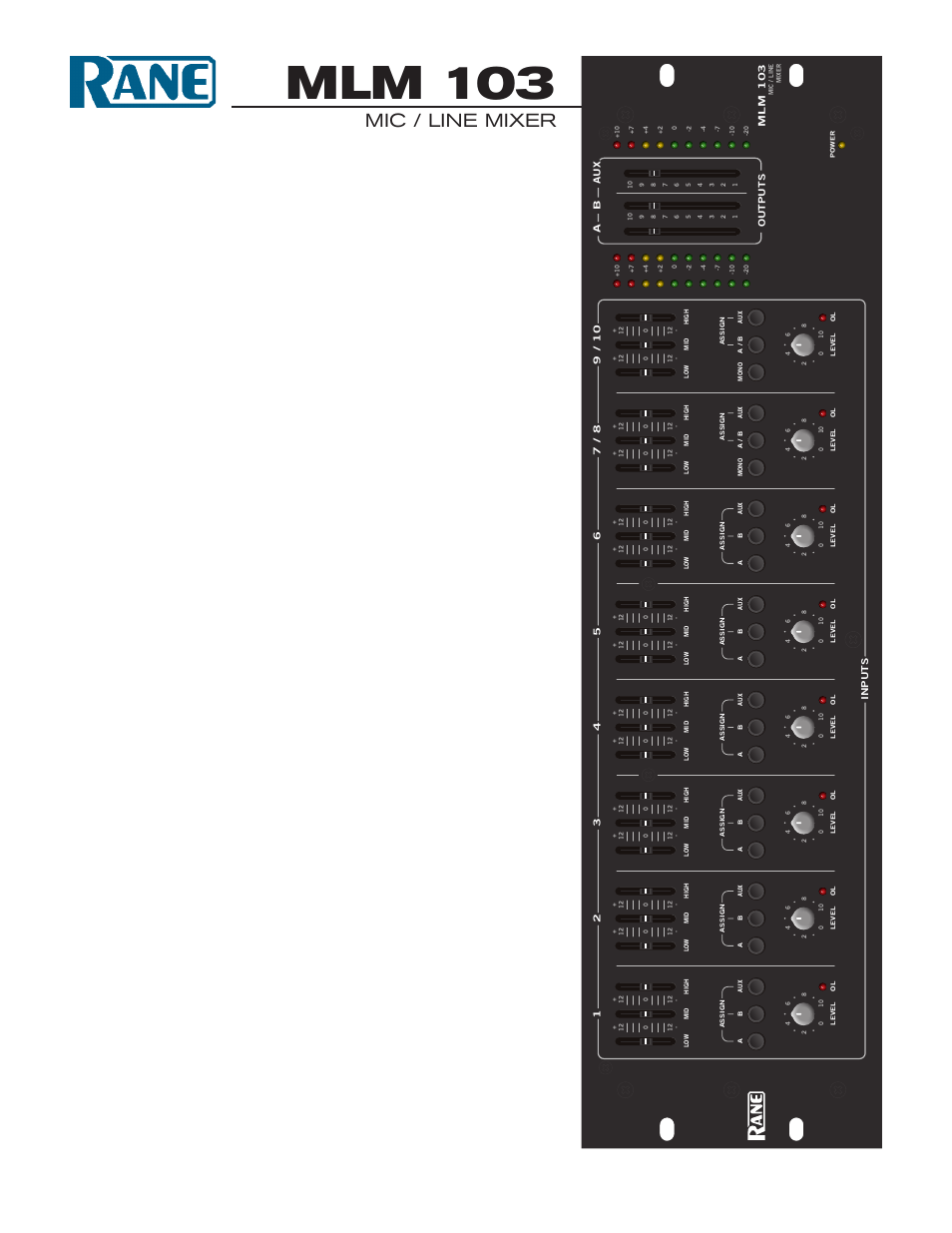 Rane MLM 103 2005 version User Manual | 6 pages