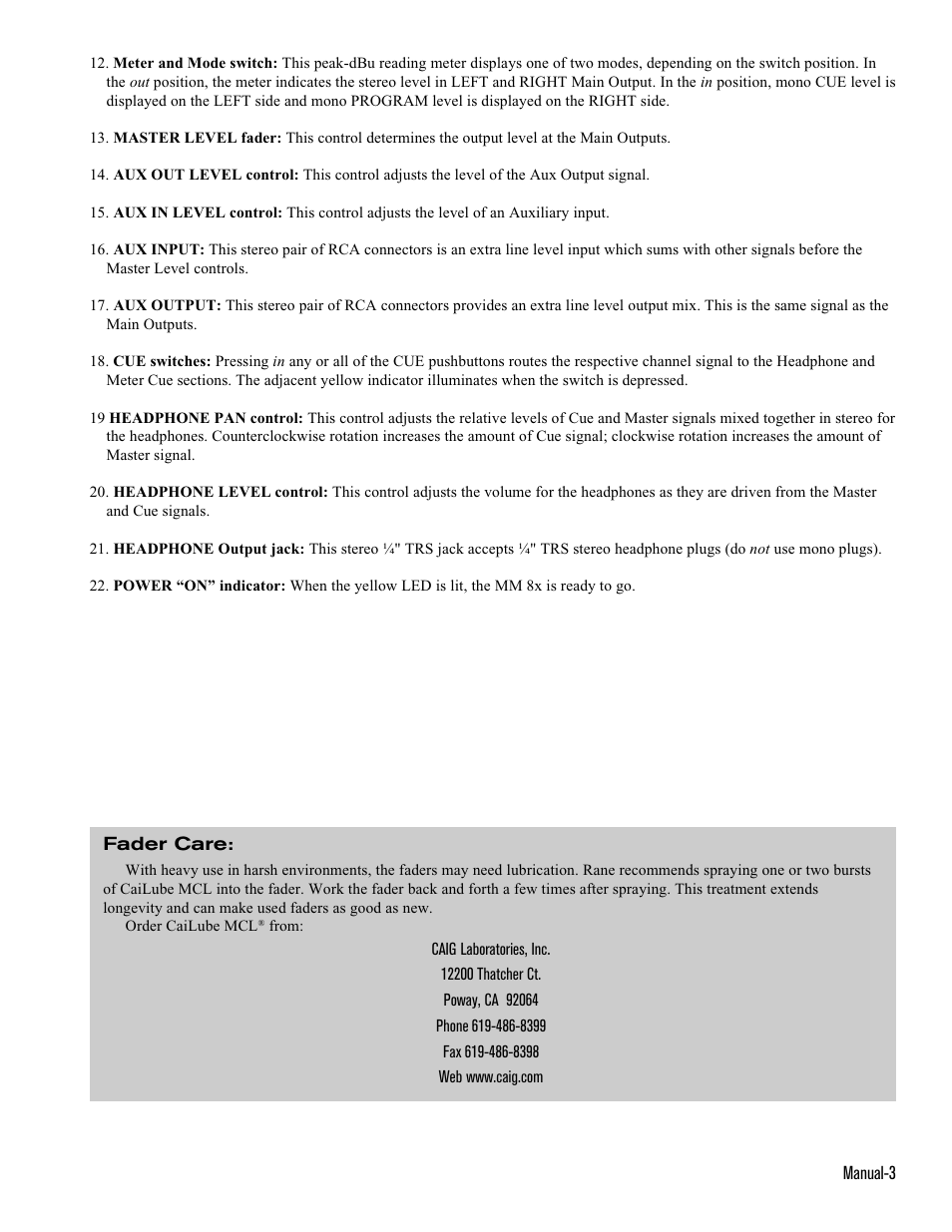 Rane MM 8x User Manual | Page 3 / 9