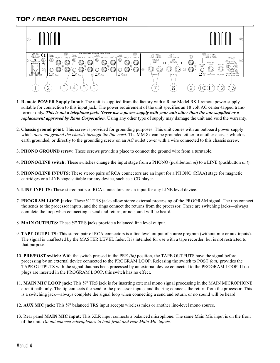 Rane MM 8x User Manual | Page 4 / 9