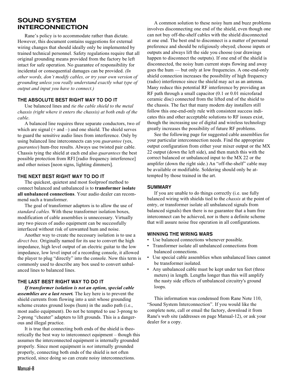 Rane MM 8x User Manual | Page 8 / 9