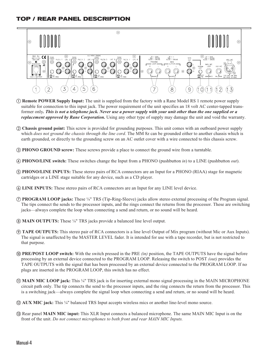 Rane MM 8z User Manual | Page 4 / 8