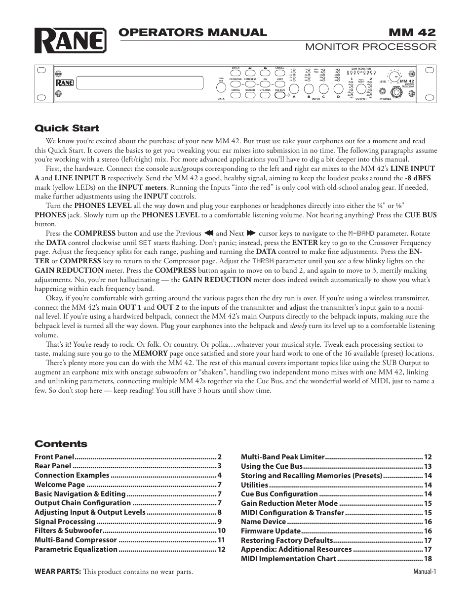 Rane MM 42 User Manual | Page 3 / 20