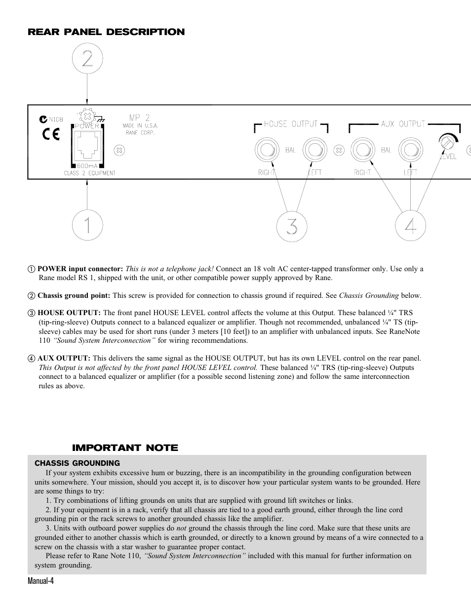 Rane MP 2 2001 version User Manual | Page 4 / 5