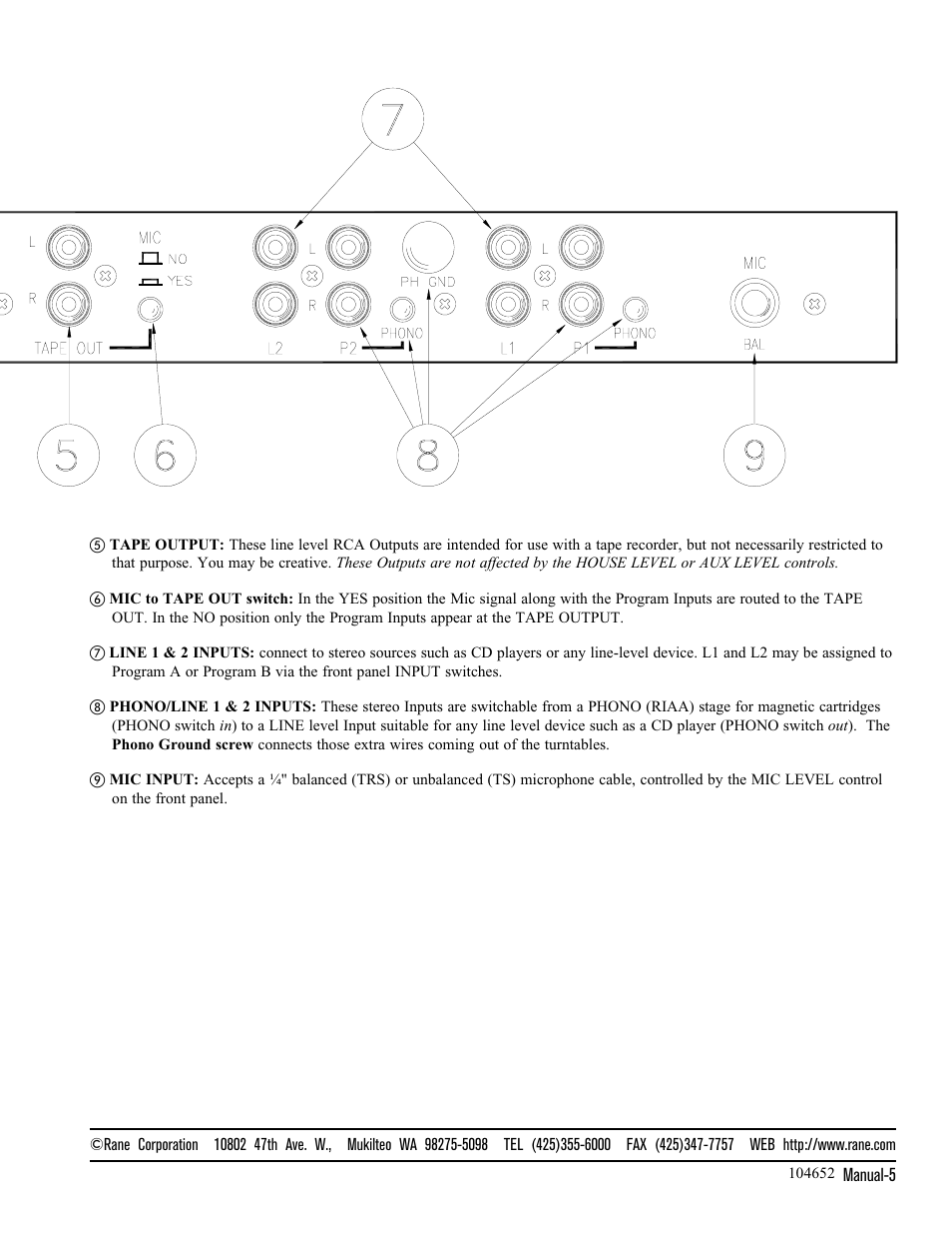 Rane MP 2 2001 version User Manual | Page 5 / 5