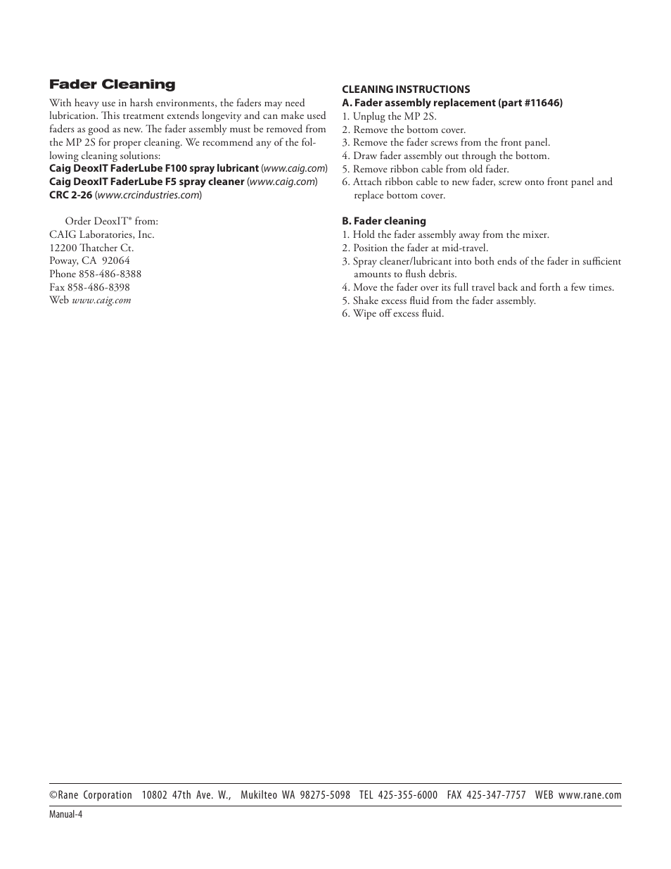 Rane MP 2S User Manual | Page 6 / 6