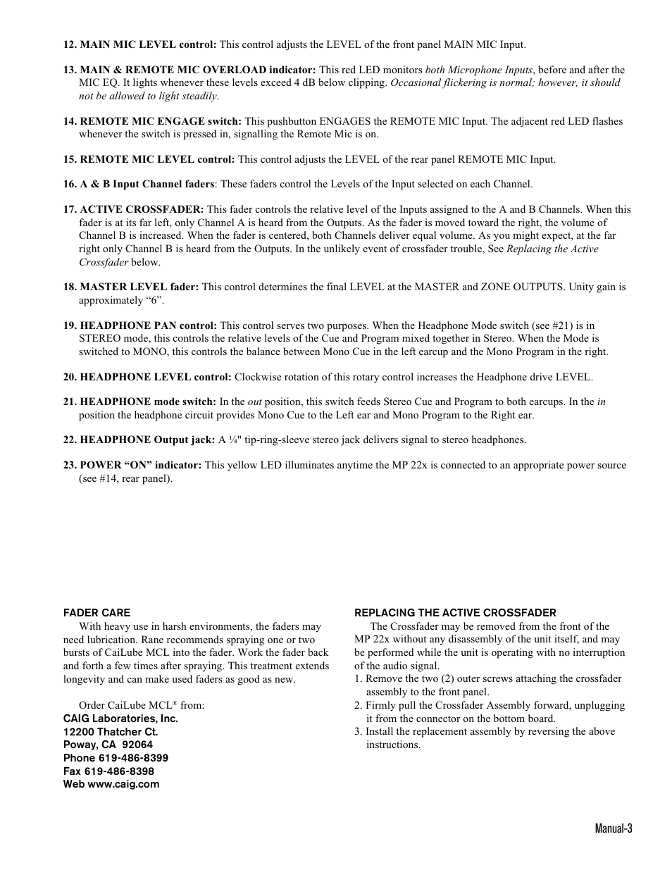 Rane MP 22x User Manual | Page 3 / 6