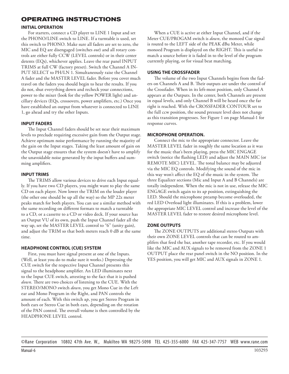 Rane MP 22z User Manual | Page 8 / 8