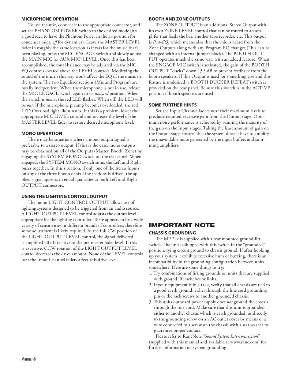 Rane MP 24z User Manual | Page 10 / 10