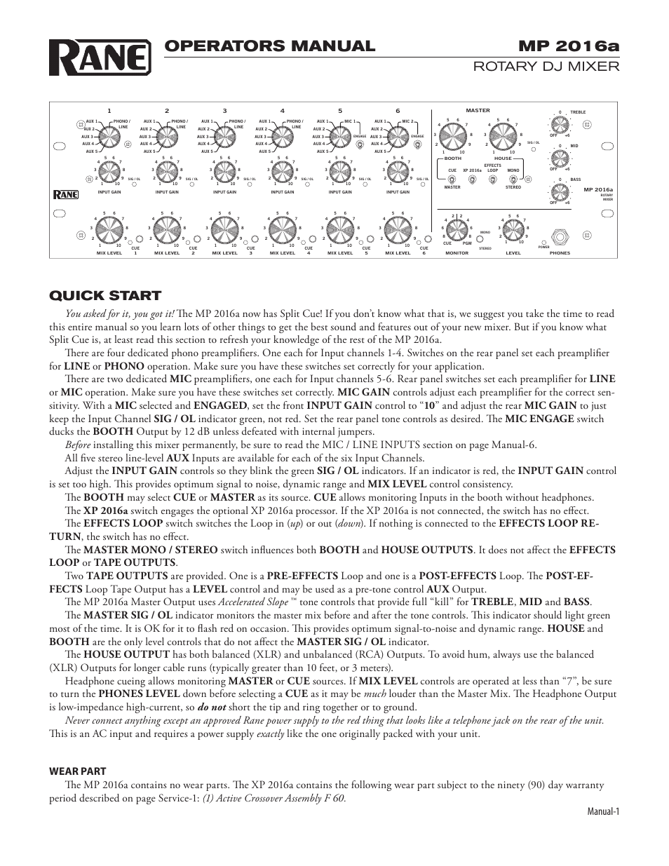 Rane MP 2016a User Manual | 8 pages