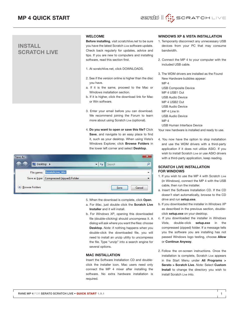 Rane MP 4 Quick Start with Keyboard Shortcuts User Manual | 4 pages