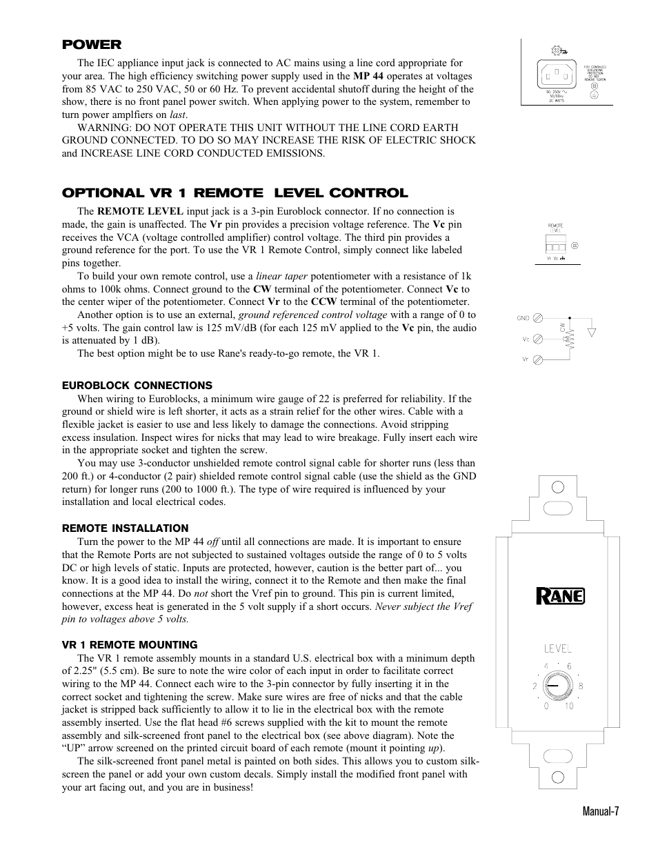 Rane MP 44 (2001 version) User Manual | Page 8 / 9
