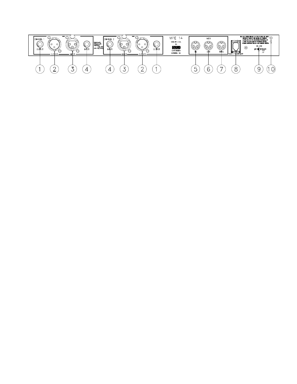Rear panel description, Operating instructions | Rane MPE 14 User Manual | Page 3 / 5