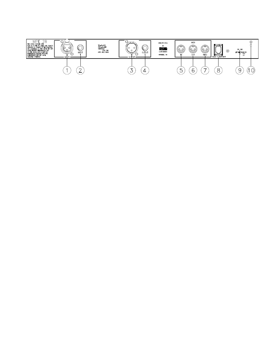 Rear panel description, Operating instructions | Rane MPE 28 User Manual | Page 3 / 5