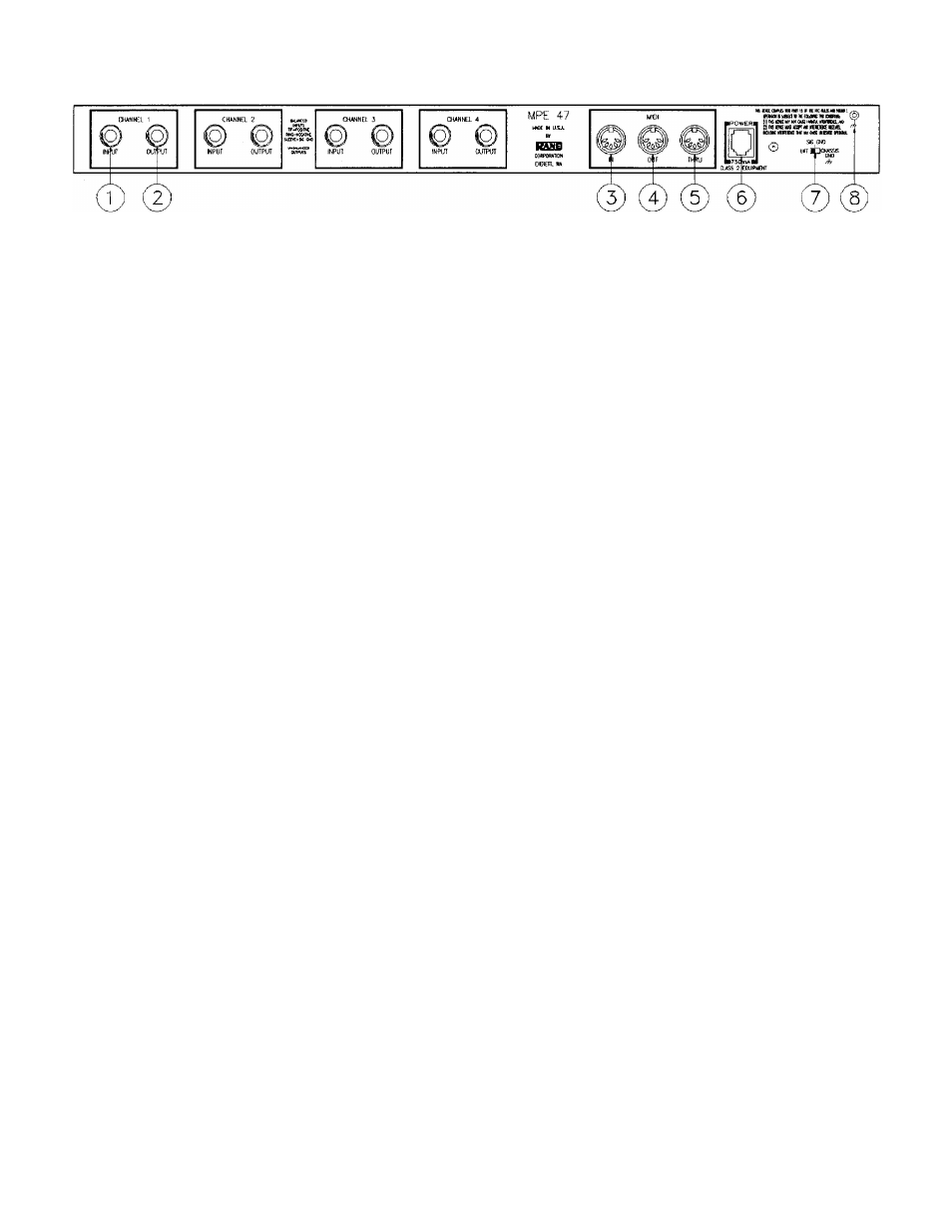 Rear panel description | Rane MPE 47 User Manual | Page 3 / 5