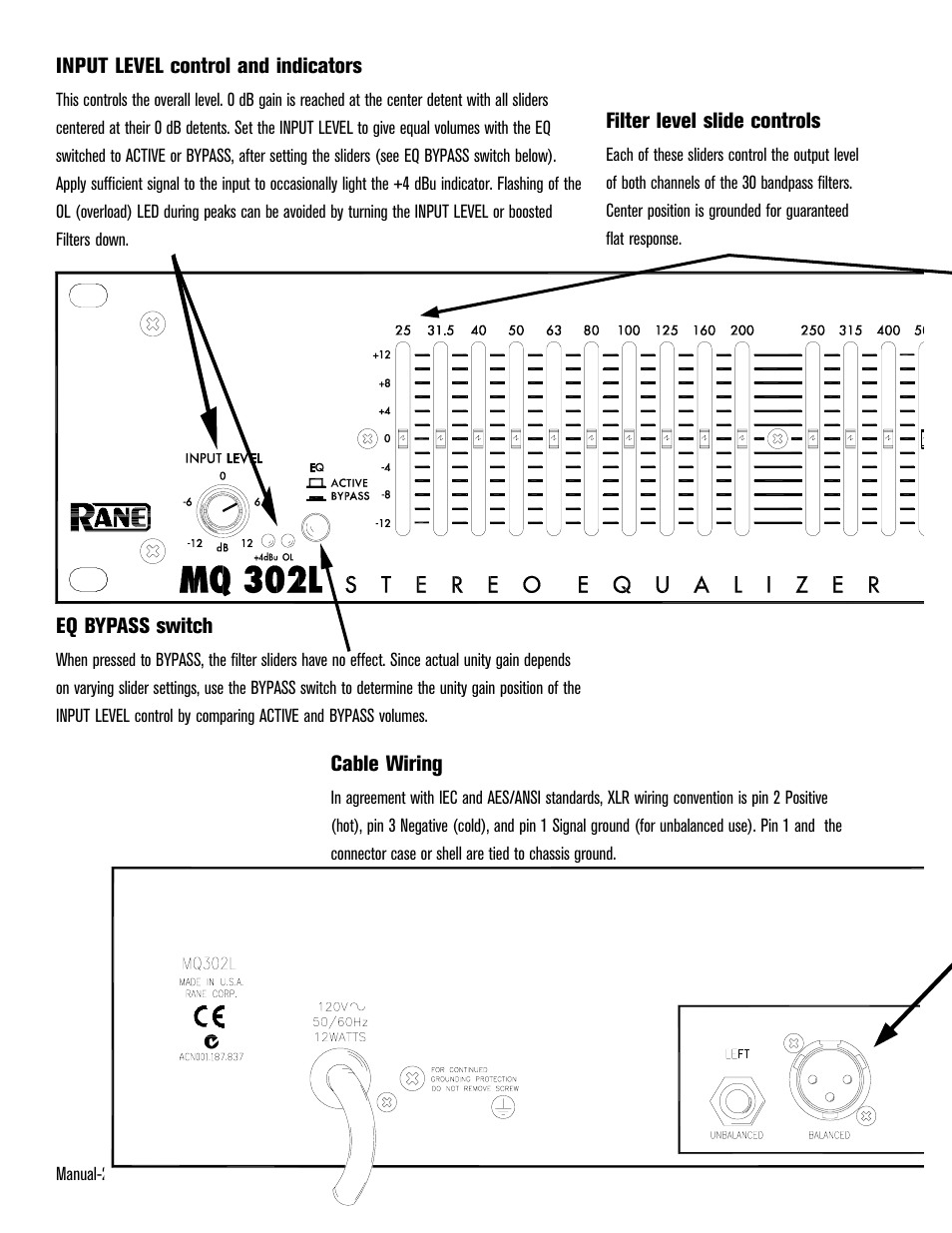 Rane MQ 302L User Manual | Page 3 / 9