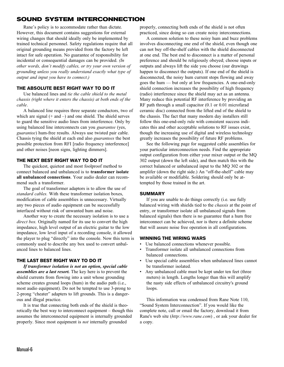 Rane MQ 302L User Manual | Page 7 / 9