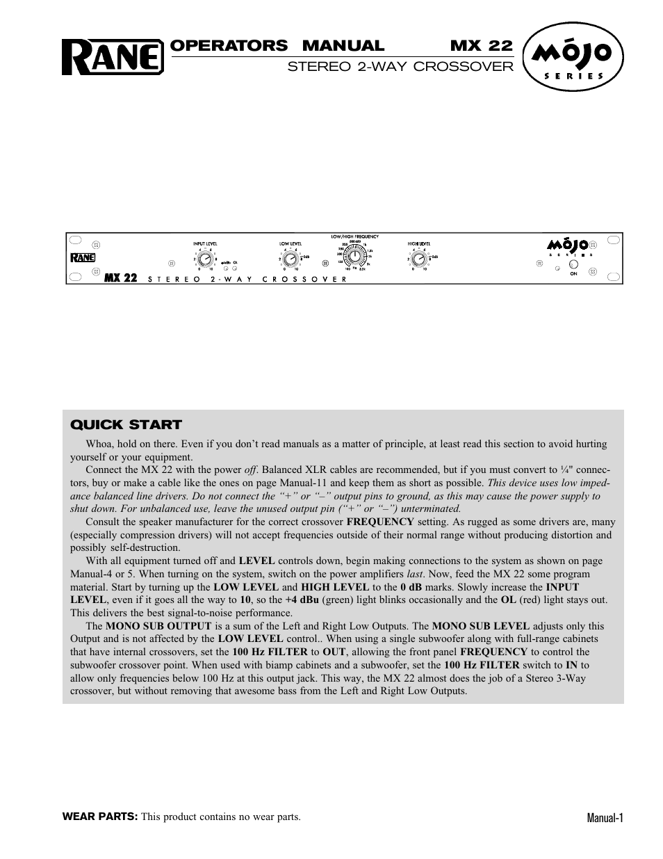 Rane MX 22 User Manual | 11 pages