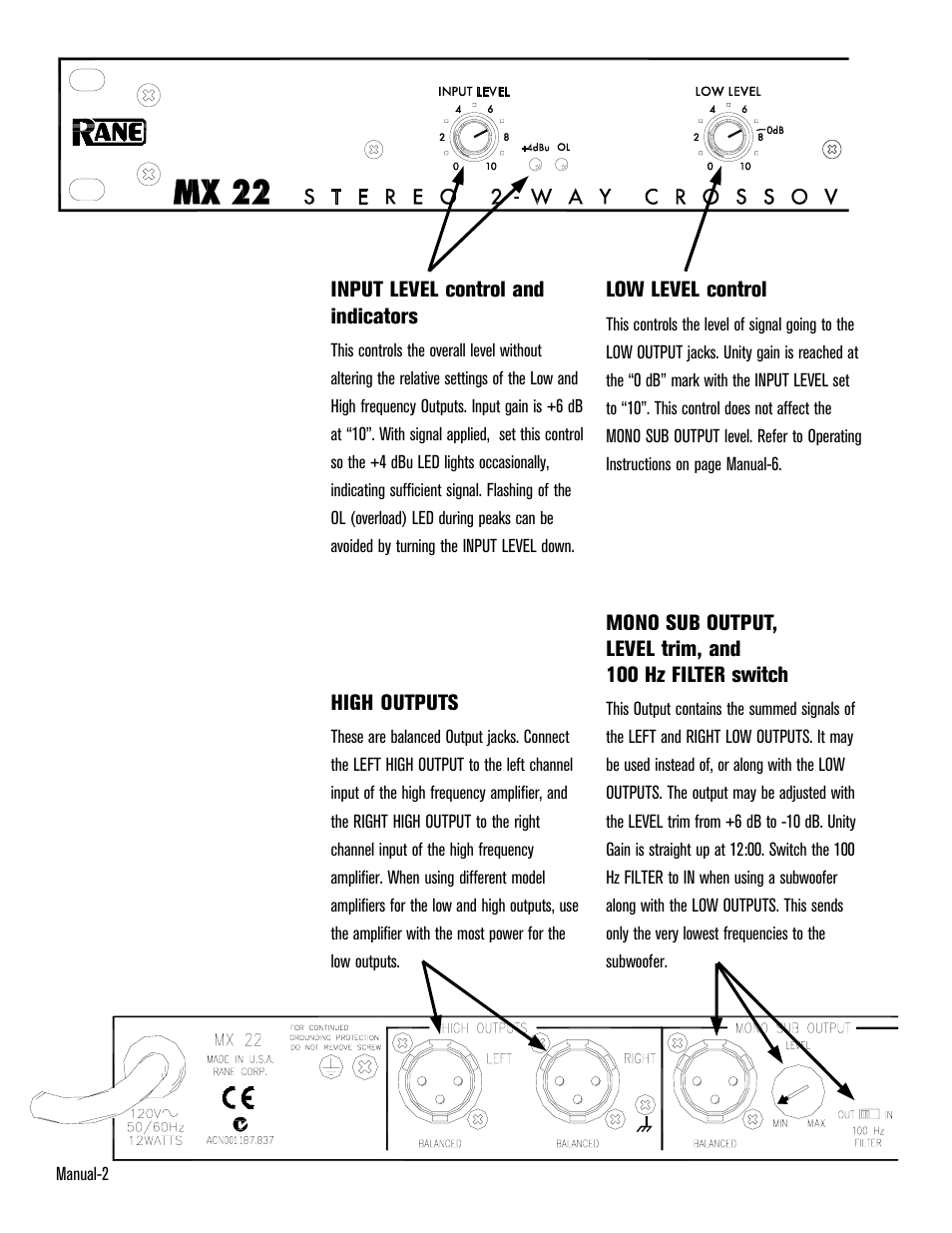 Rane MX 22 User Manual | Page 3 / 11