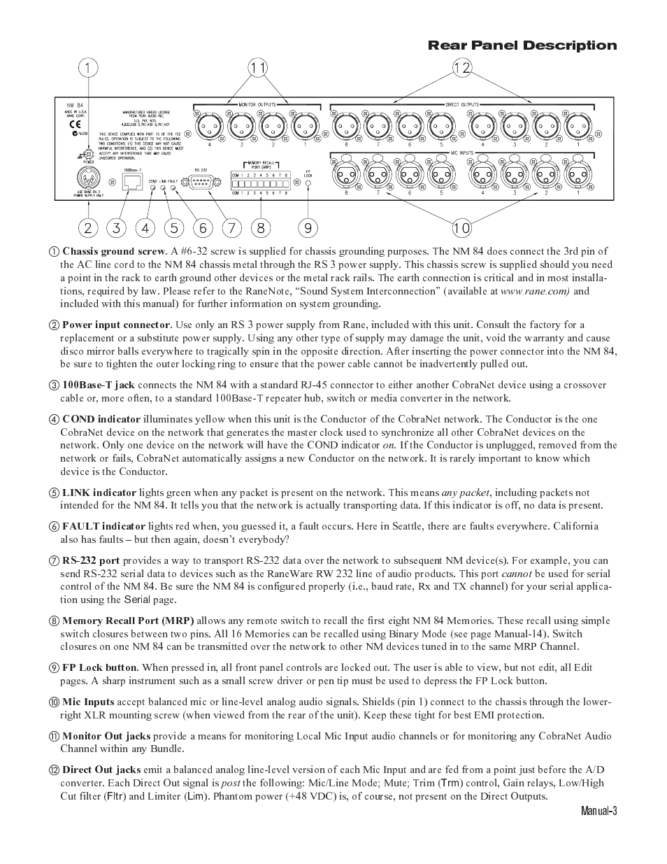 Rane NM 84 User Manual | Page 3 / 19