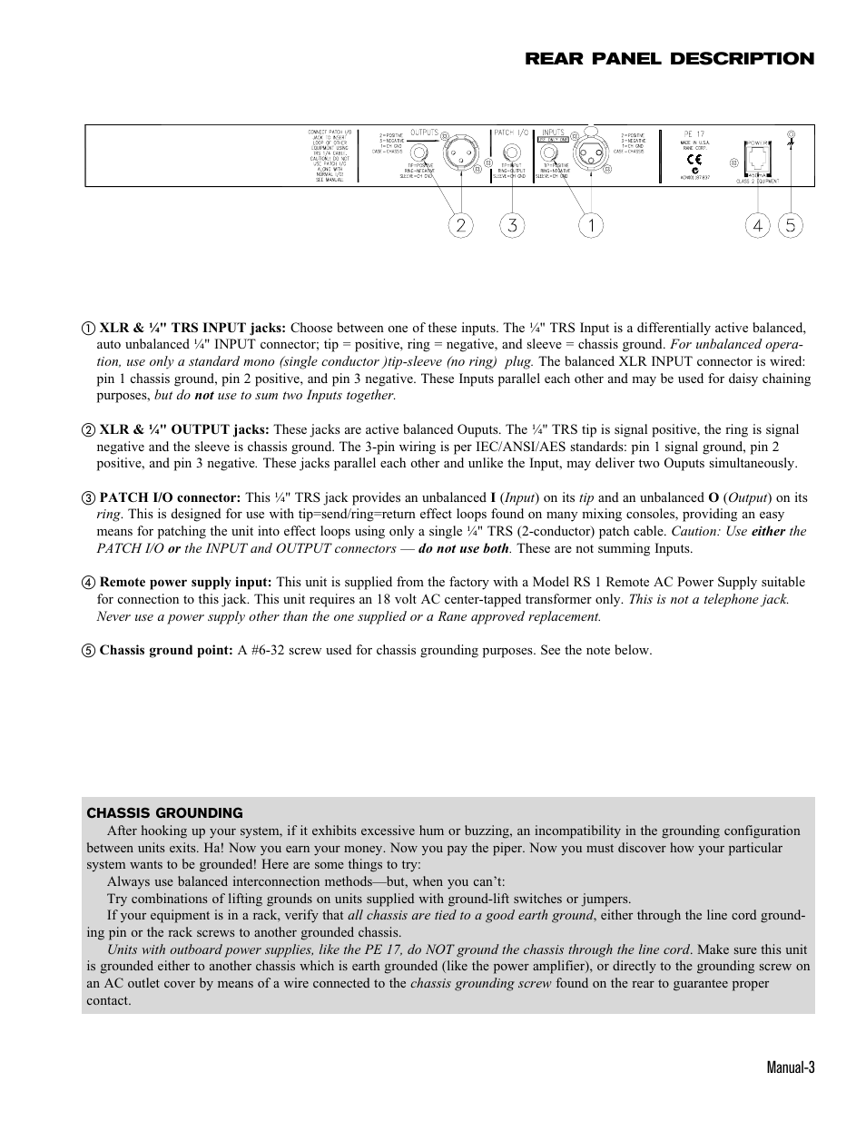 Rane PE 17 (1993 version) User Manual | Page 3 / 4