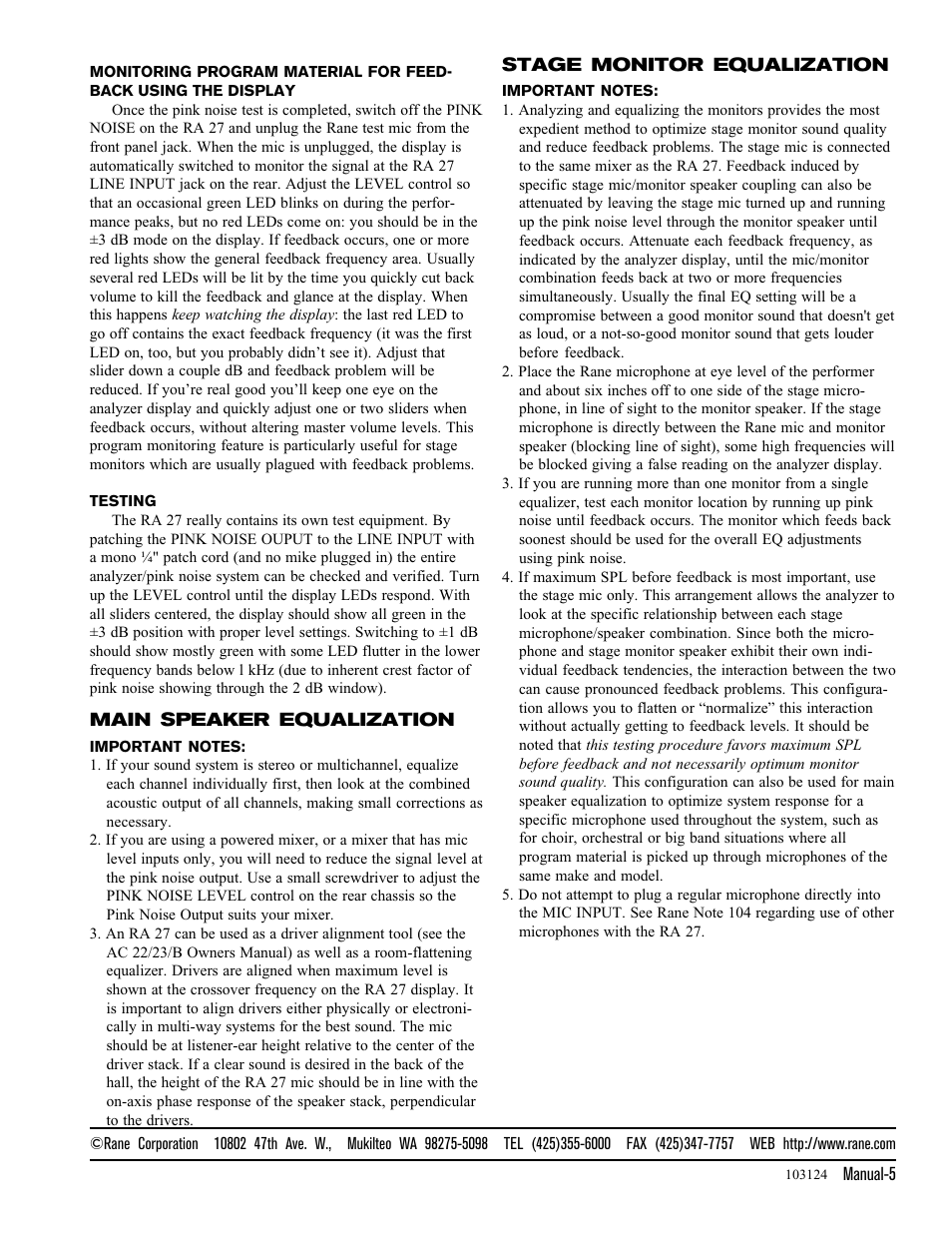Rane RA 27 User Manual | Page 6 / 6