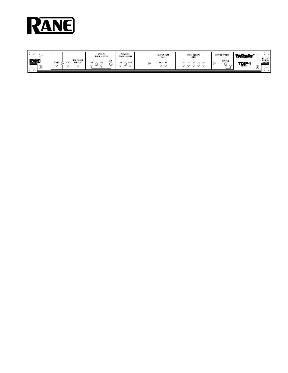 Rane RC 24T User Manual | 4 pages