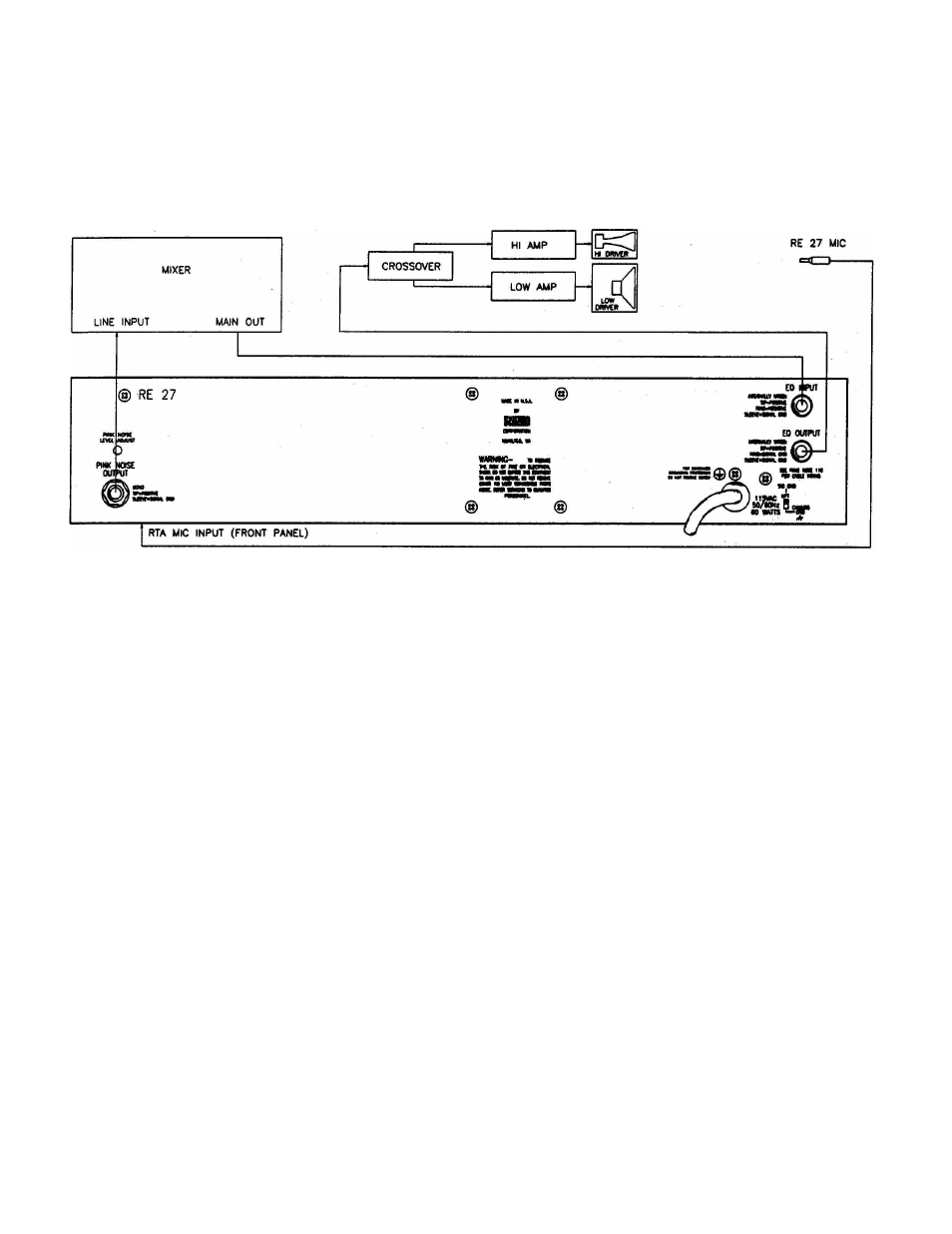 Installation, Main speaker equalization | Rane RE 27 User Manual | Page 6 / 8