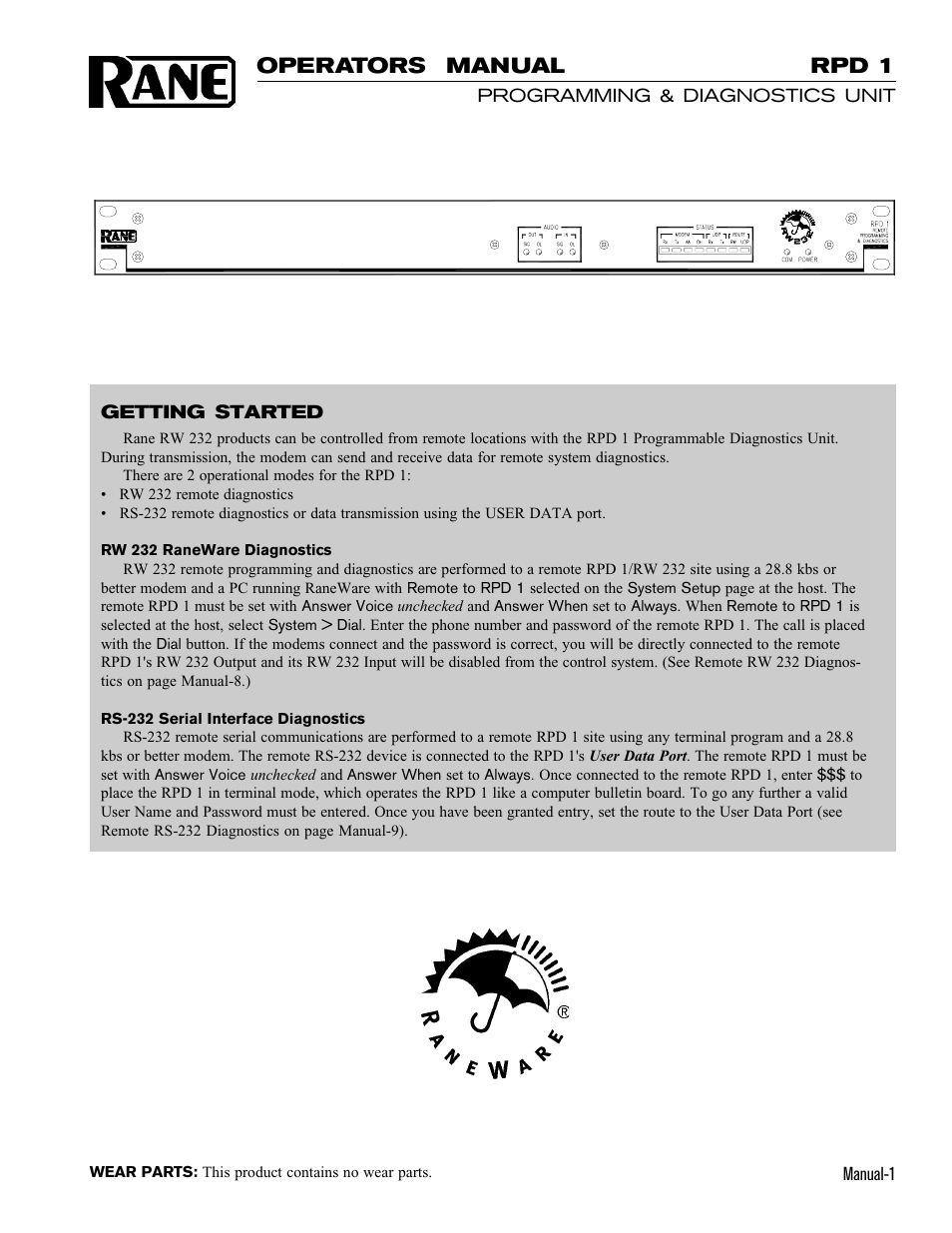 Rane RPD 1 User Manual | 16 pages