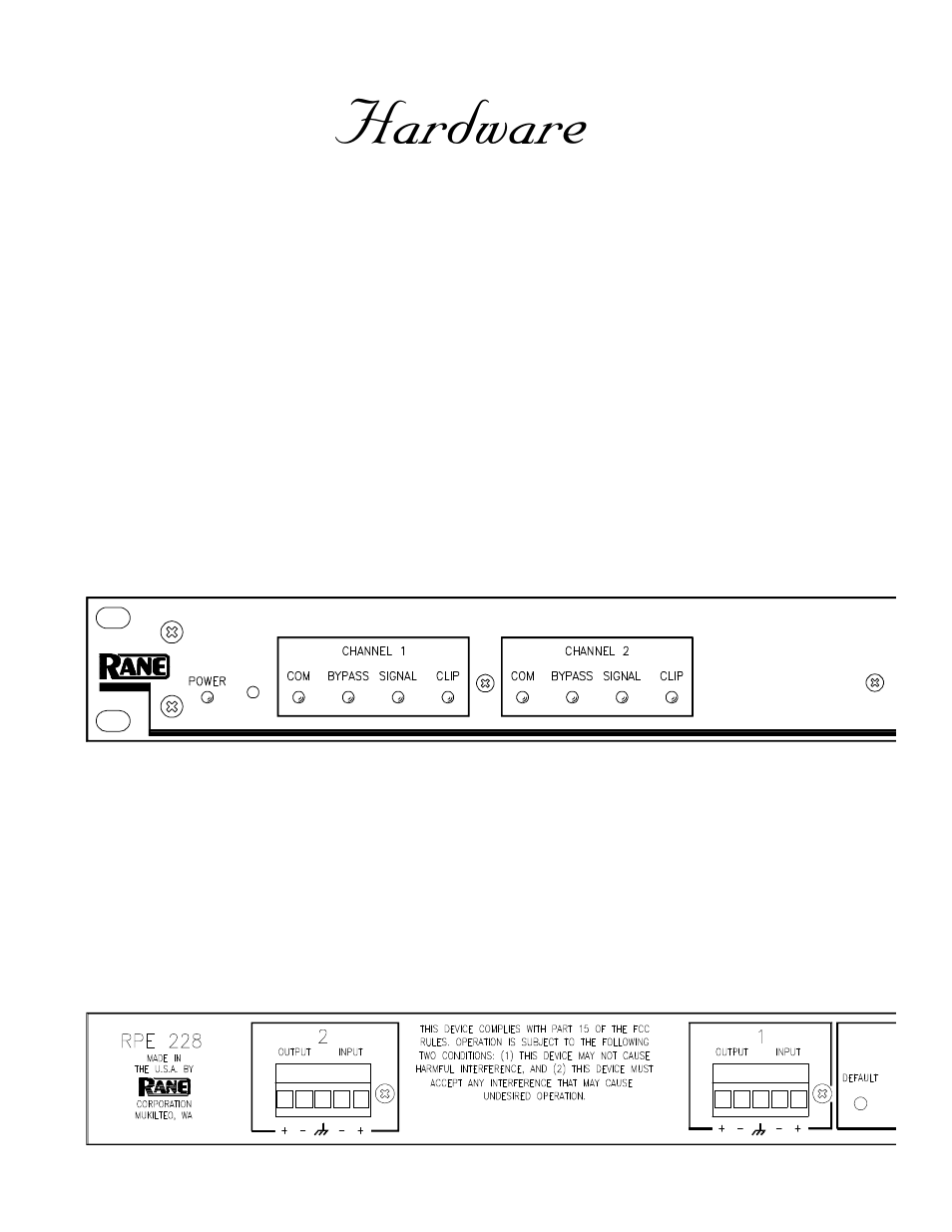 Hardware | Rane RPE 228 Users Guide User Manual | Page 2 / 8
