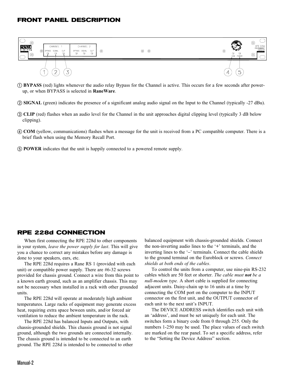 Rane RPE 228d User Manual | Page 2 / 8