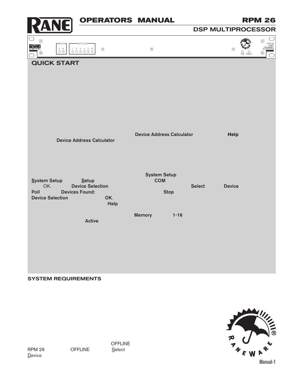 Rane RPM 26 User Manual | 22 pages