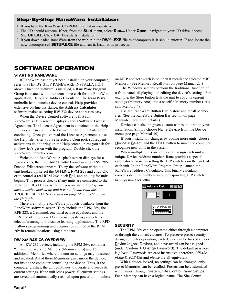 Software operation | Rane RPM 26v User Manual | Page 4 / 24