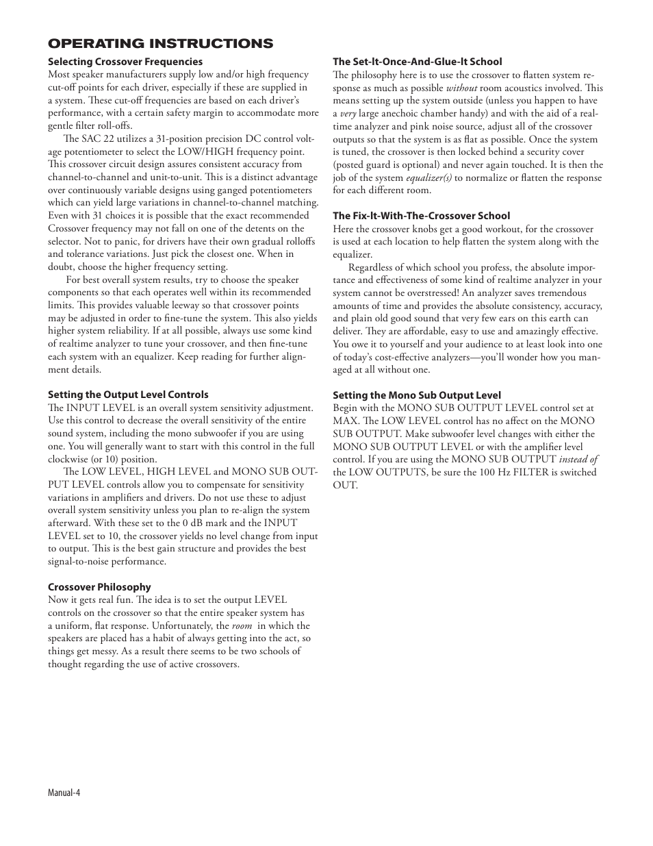 Rane SAC 22 2003 version User Manual | Page 6 / 8