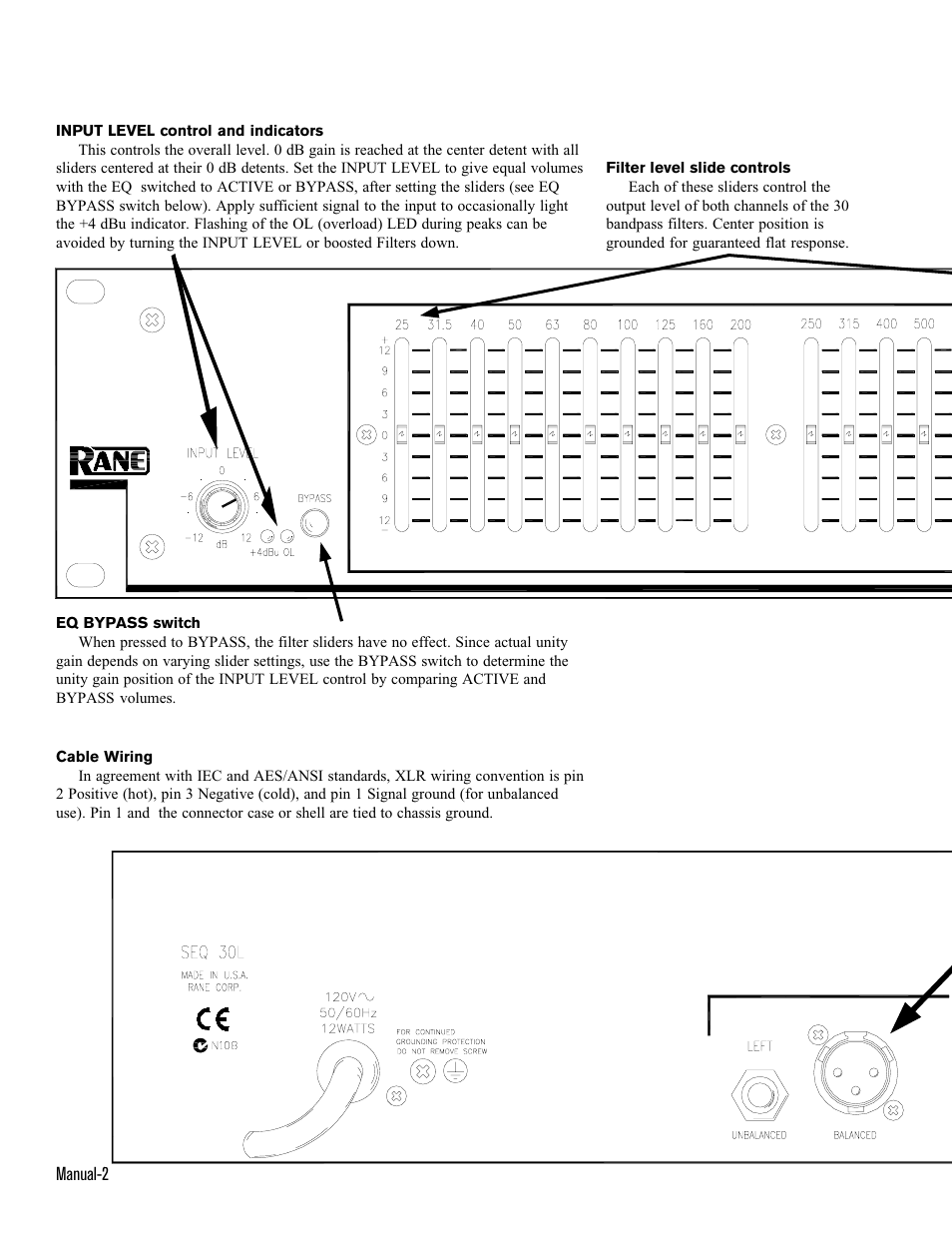 Rane SEQ 30L (2003 version) User Manual | Page 2 / 5