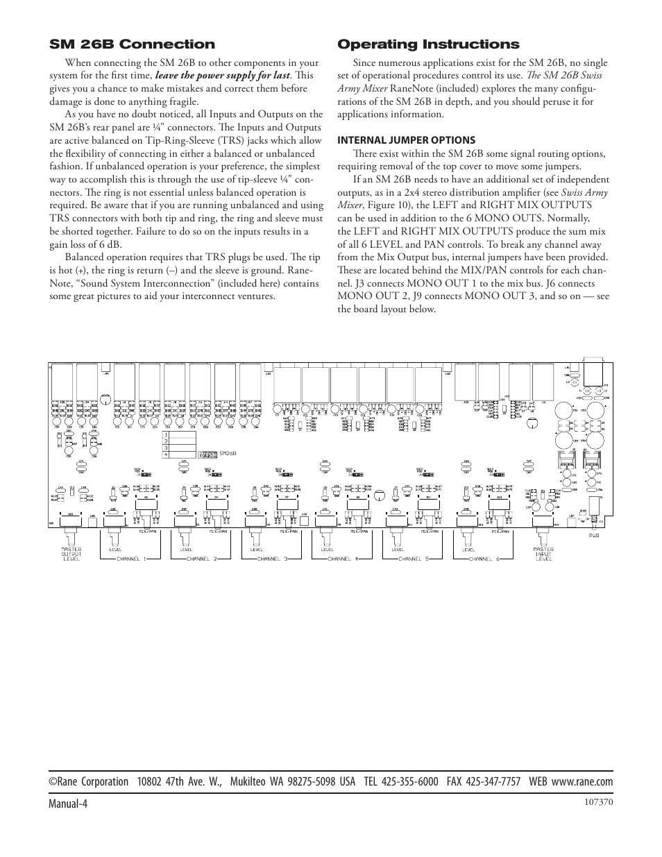 Rane SM 26B (2003 version) User Manual | Page 4 / 4