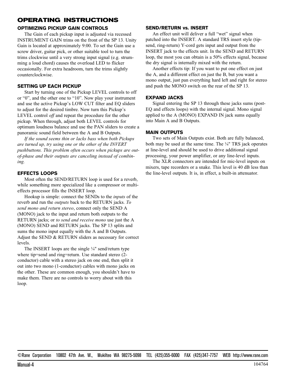 Rane SP 13 User Manual | Page 4 / 4