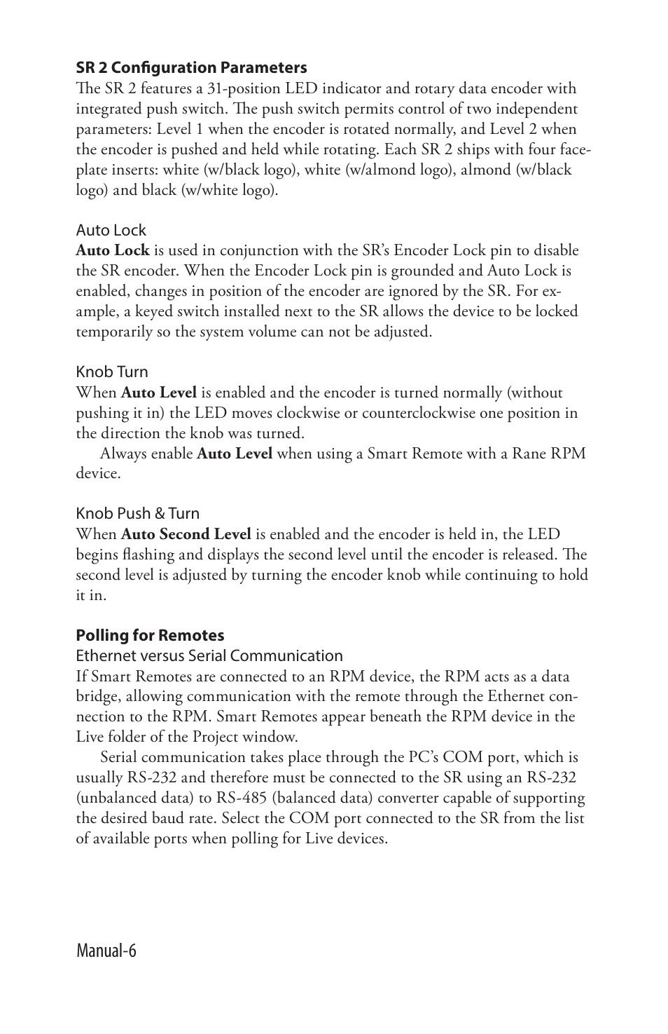 Manual-6 | Rane SR 2 User Manual | Page 6 / 36