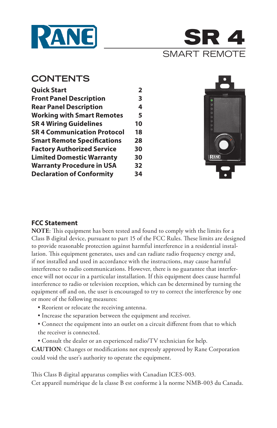 Rane SR 4 User Manual | 36 pages