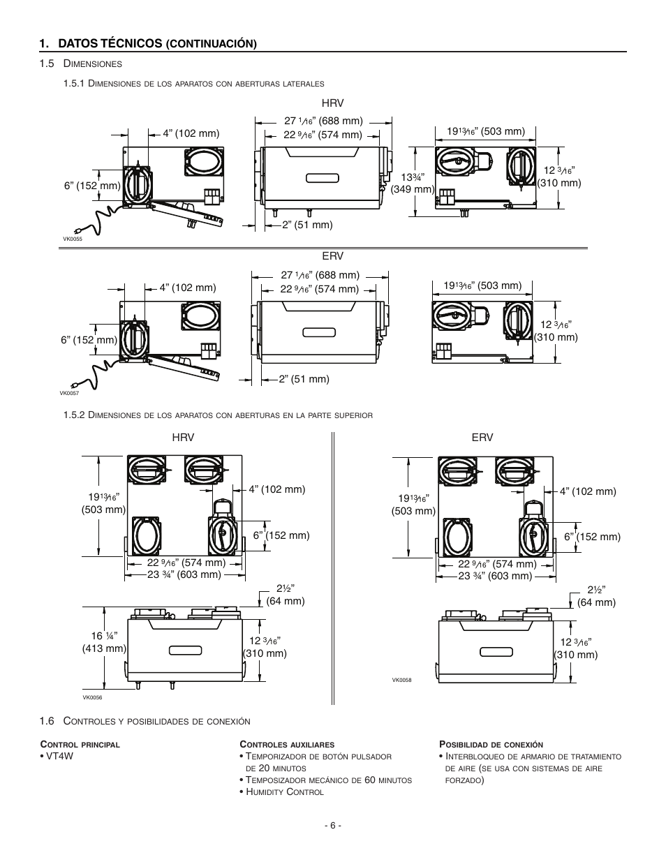 Datos técnicos | Broan Fresh Air System ERV90HCS User Manual | Page 32 / 52