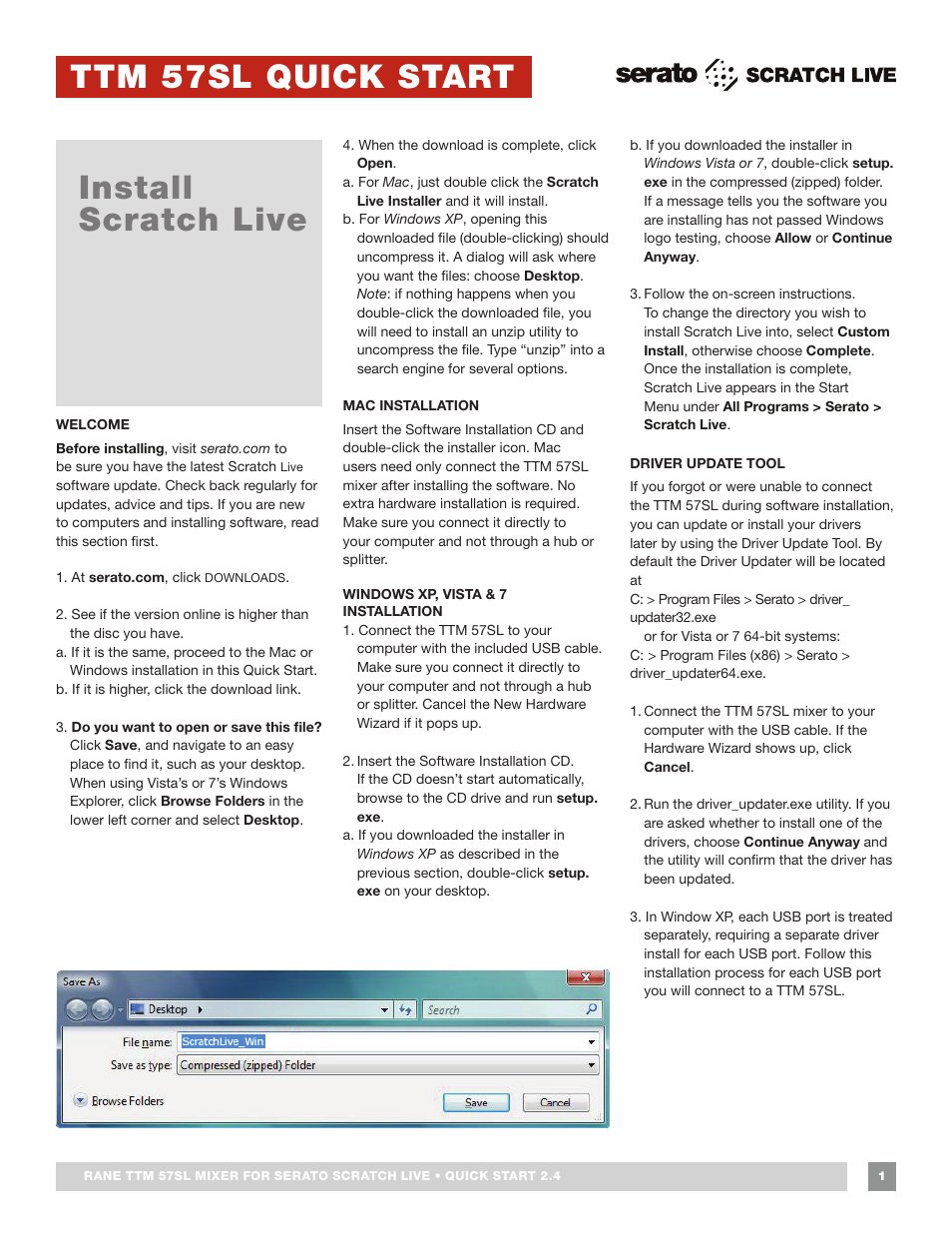 Rane TTM 57SL Quick Start with Keyboard Shortcuts User Manual | 4 pages